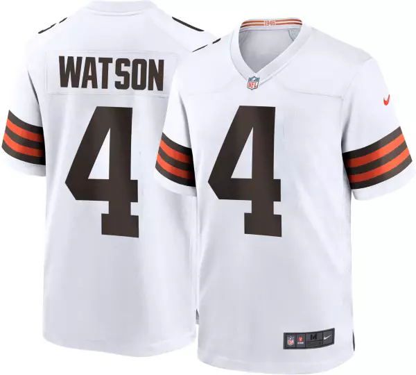 Cheap Men Cleveland Browns 4 Deshaun Watson White 2022 Nike Game NFL Jersey